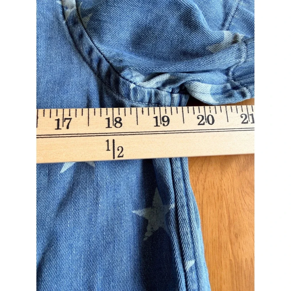 Ralph‎ Lauren Kids XL 18-20 Blue Star Print Denim Anchor Short Sleeve Shirt